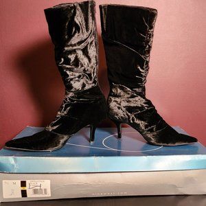 Black Velvet Boots - Nine West Booties 7.5